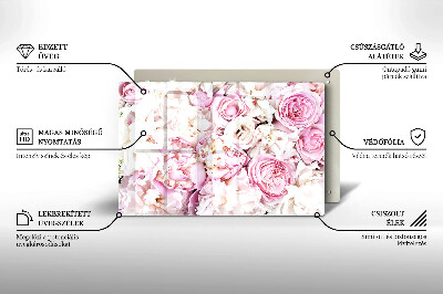 Glass candle plate decorative Bouquet of peonies