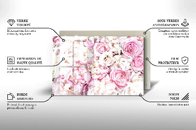Glass candle plate decorative Bouquet of peonies