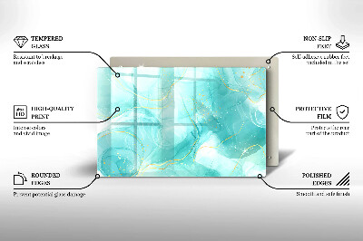 Grave candle coaster decorative Blue and gold abstraction