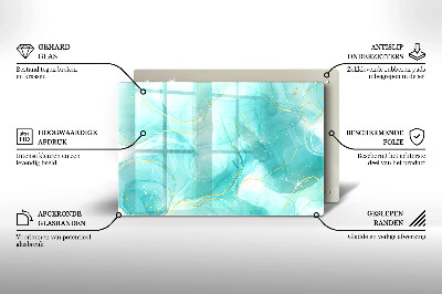 Grave candle coaster decorative Blue and gold abstraction