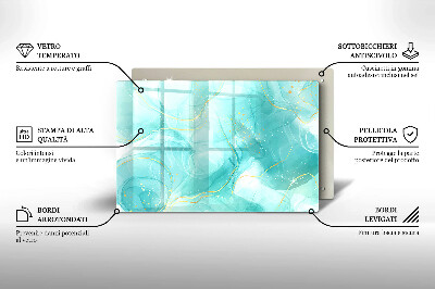 Grave candle coaster decorative Blue and gold abstraction