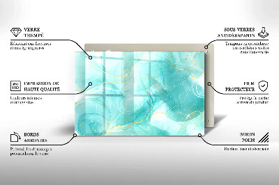 Grave candle coaster decorative Blue and gold abstraction