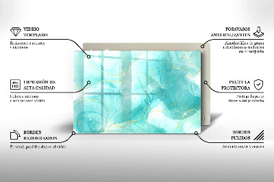 Grave candle coaster decorative Blue and gold abstraction
