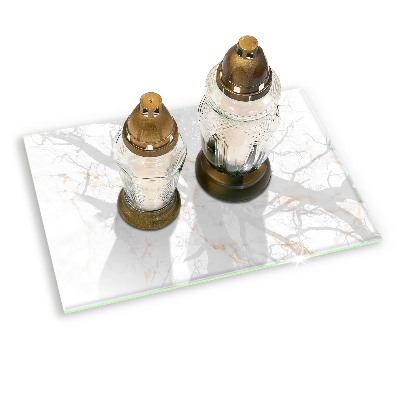 Glass candle plate decorative Elegant marble stone