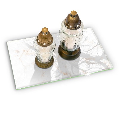 Glass candle plate decorative Elegant marble stone