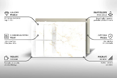 Glass candle plate decorative Elegant marble stone