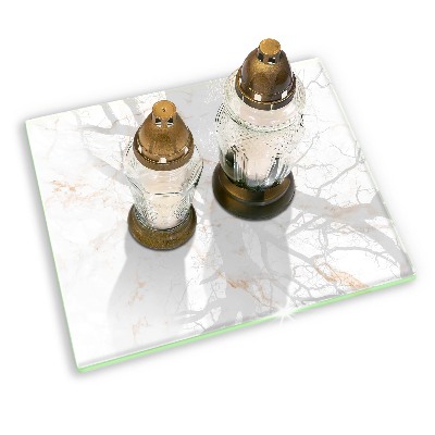 Glass candle plate decorative Elegant marble stone