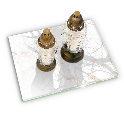 Glass candle plate decorative Elegant marble stone