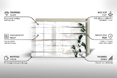 Glass candle plate decorative Old boards and leaves