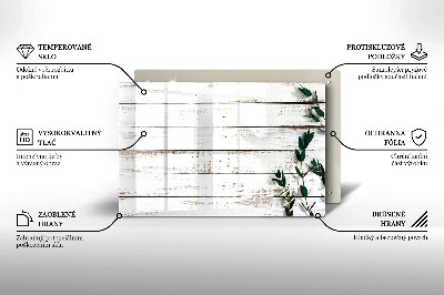 Glass candle plate decorative Old boards and leaves