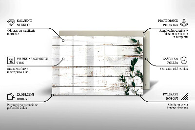 Glass candle plate decorative Old boards and leaves