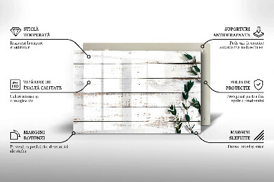 Glass candle plate decorative Old boards and leaves
