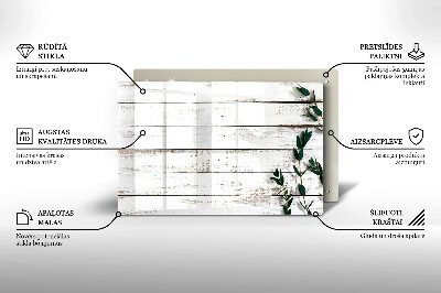 Glass candle plate decorative Old boards and leaves