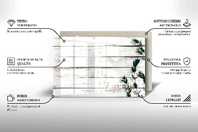 Glass candle plate decorative Old boards and leaves
