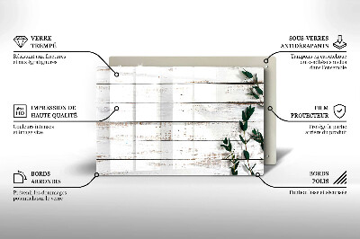 Glass candle plate decorative Old boards and leaves