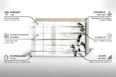 Glass candle plate decorative Old boards and leaves