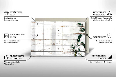 Glass candle plate decorative Old boards and leaves