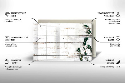 Glass candle plate decorative Old boards and leaves