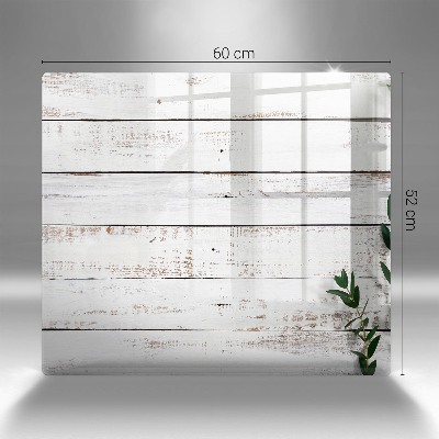 Glass candle plate decorative Old boards and leaves