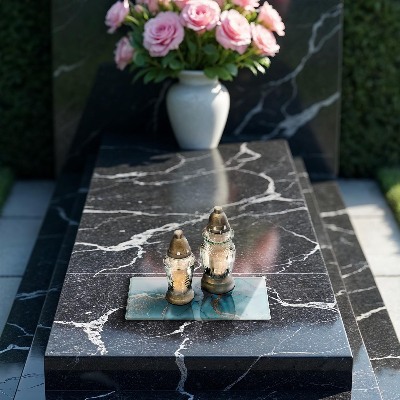 Grave candle coaster decorative Stone abstraction