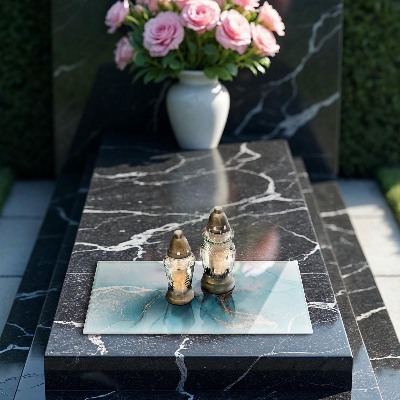 Grave candle coaster decorative Stone abstraction