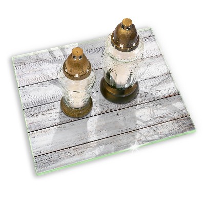 Grave candle coaster decorative Light wooden boards