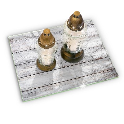 Grave candle coaster decorative Light wooden boards
