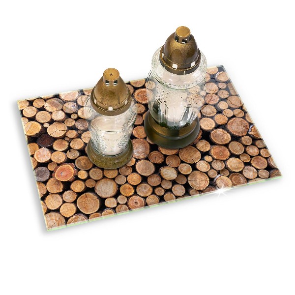Glass candle plate decorative Tree trunks