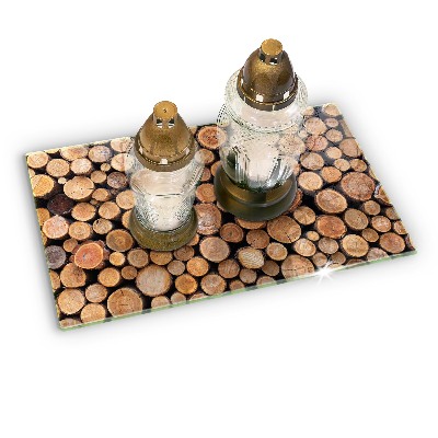 Glass candle plate decorative Tree trunks