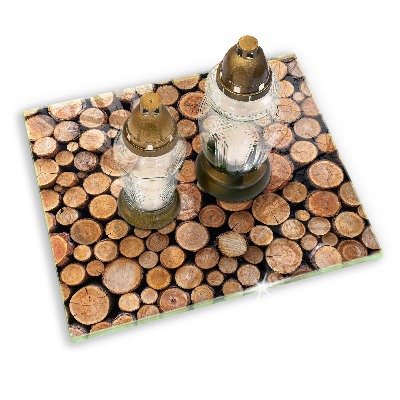 Glass candle plate decorative Tree trunks