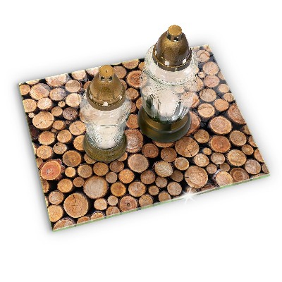 Glass candle plate decorative Tree trunks