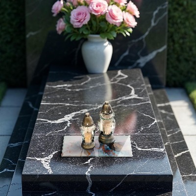 Glass candle plate decorative Marble abstraction