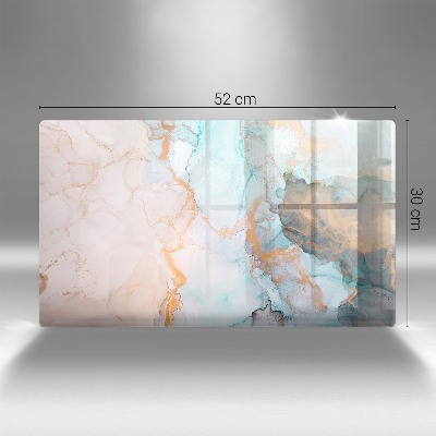 Glass candle plate decorative Marble abstraction