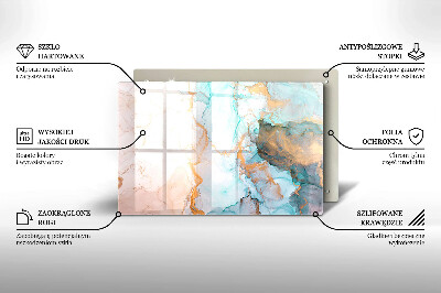 Glass candle plate decorative Marble abstraction