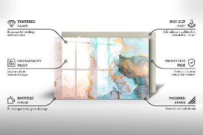 Glass candle plate decorative Marble abstraction