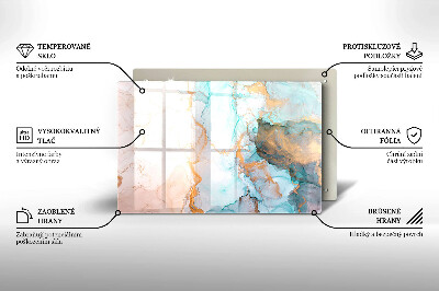 Glass candle plate decorative Marble abstraction