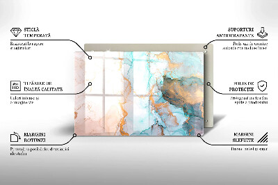 Glass candle plate decorative Marble abstraction
