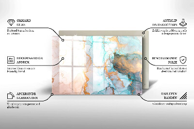 Glass candle plate decorative Marble abstraction
