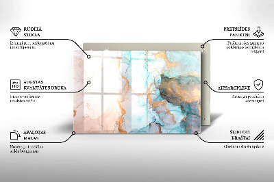 Glass candle plate decorative Marble abstraction