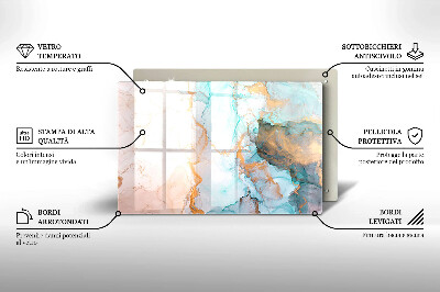 Glass candle plate decorative Marble abstraction