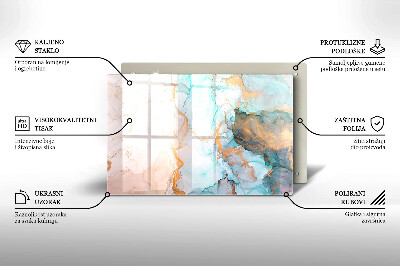 Glass candle plate decorative Marble abstraction