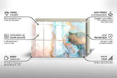 Glass candle plate decorative Marble abstraction