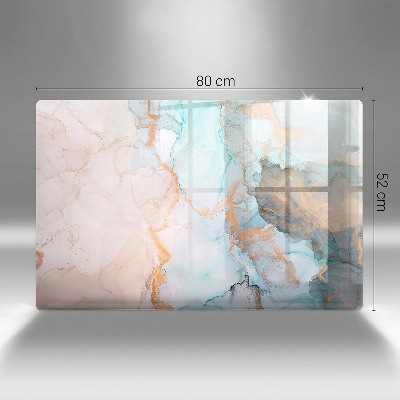 Glass candle plate decorative Marble abstraction