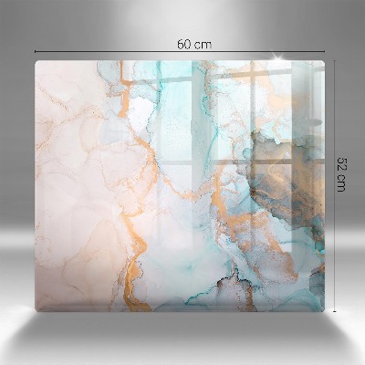 Glass candle plate decorative Marble abstraction
