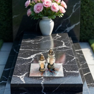 Glass candle plate decorative Marble abstraction