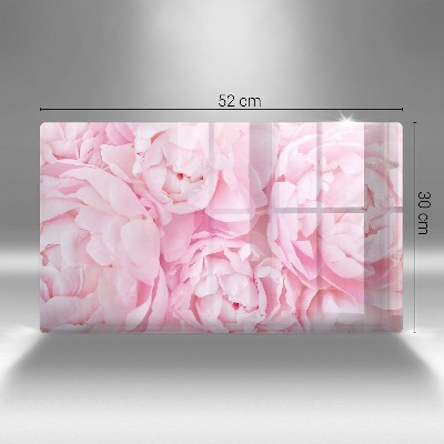 Glass candle plate decorative Delicate peonies