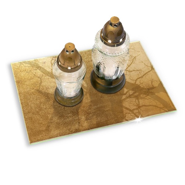 Grave candle coaster decorative Gold texture background