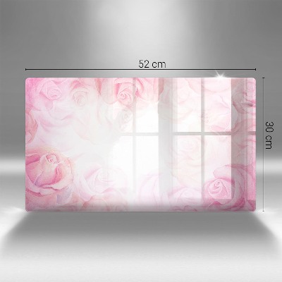 Glass candle plate decorative Delicate roses background
