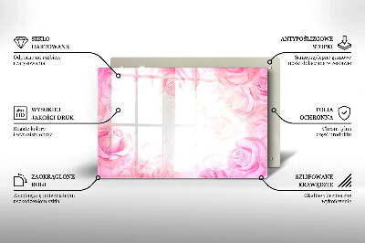 Glass candle plate decorative Delicate roses background