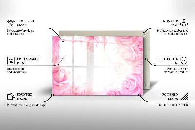 Glass candle plate decorative Delicate roses background